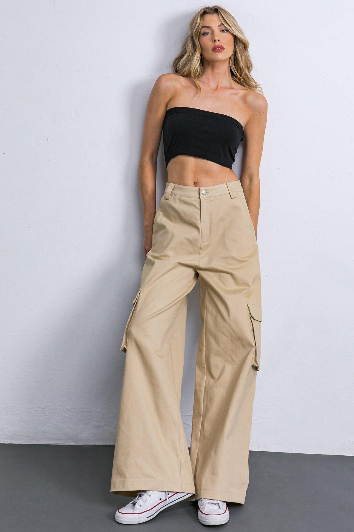 ADORABLE POSH WOVEN CARGO PANTS l FLYING TOMATO – Flying Tomato