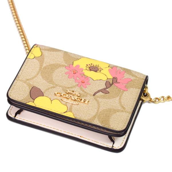 COACH】コーチ コーティングキャンバス レザー シグネチャー フラワー