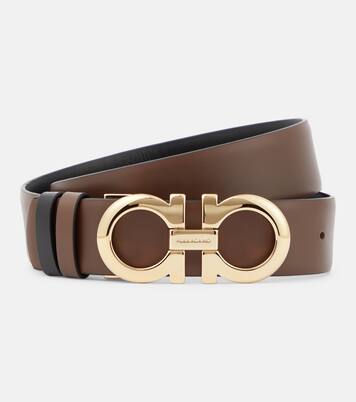 Gancini reversible leather belt in brown - Ferragamo | Mytheresa
