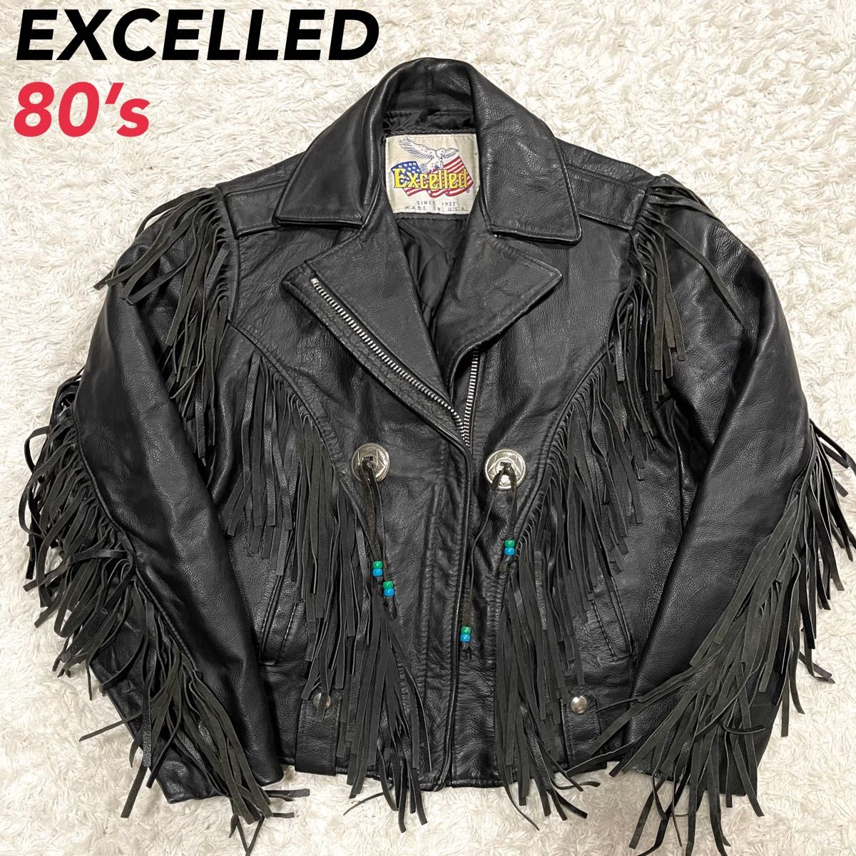 激レア】EXCELLED 80's US製 ダブルライダースジャケット 短丈