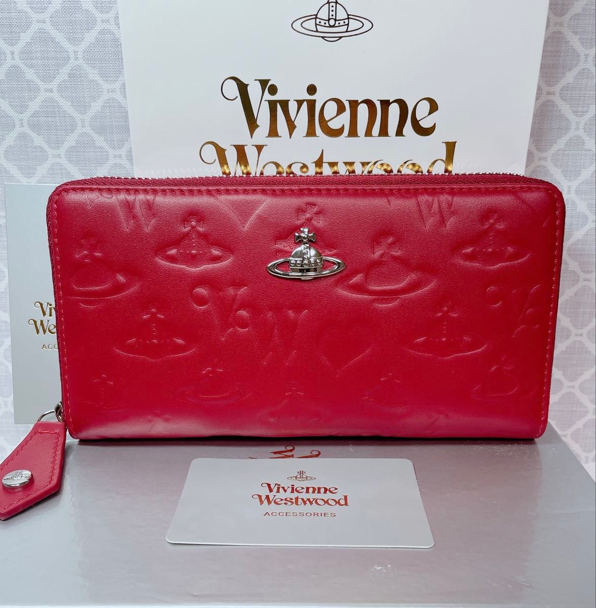 新作登場 ショッパー付】Vivienne Westwood 長財布 マット 赤｜Yahoo