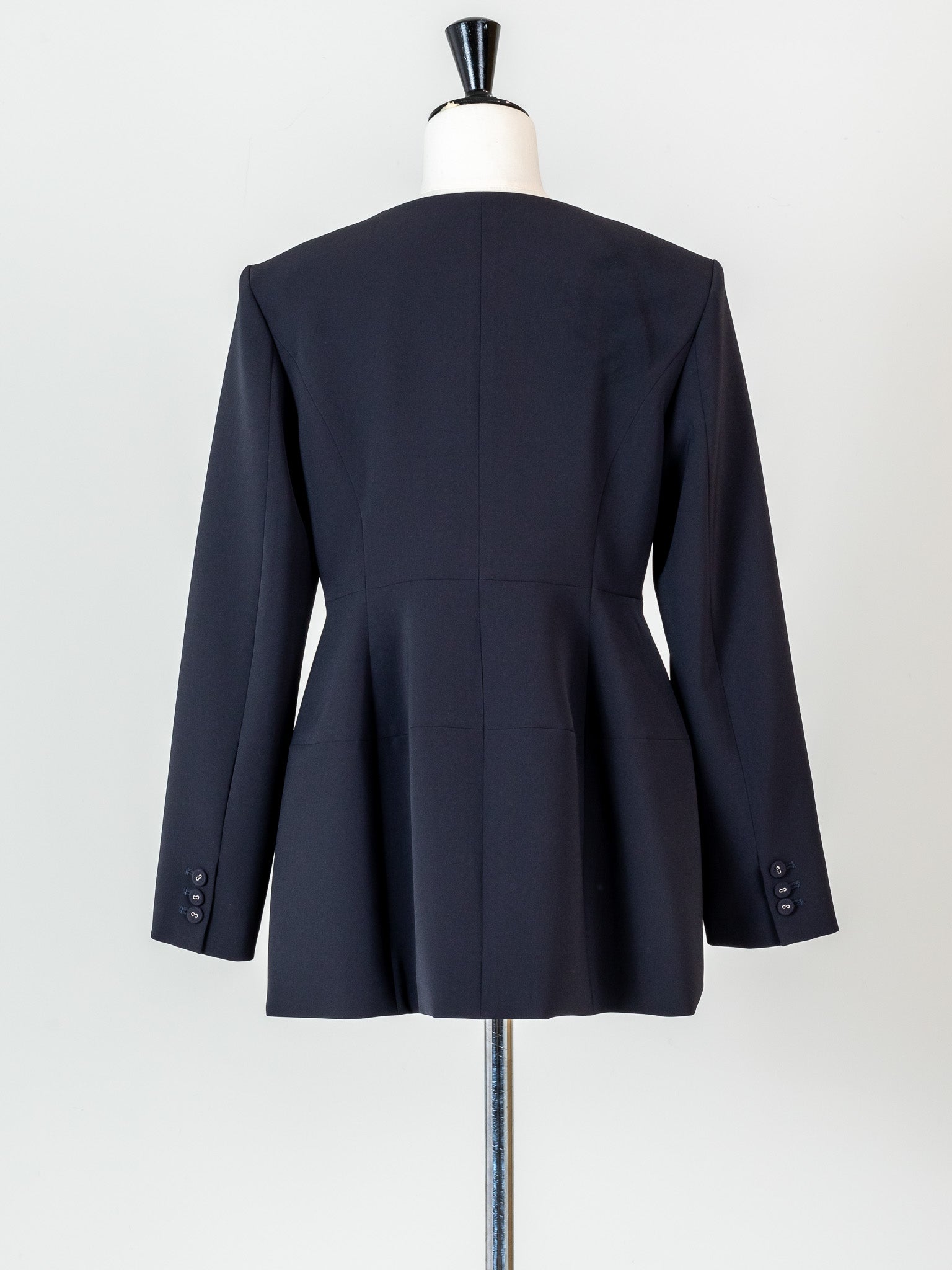 Ruffle 2way Peplum Jacket -Navy – CARLA