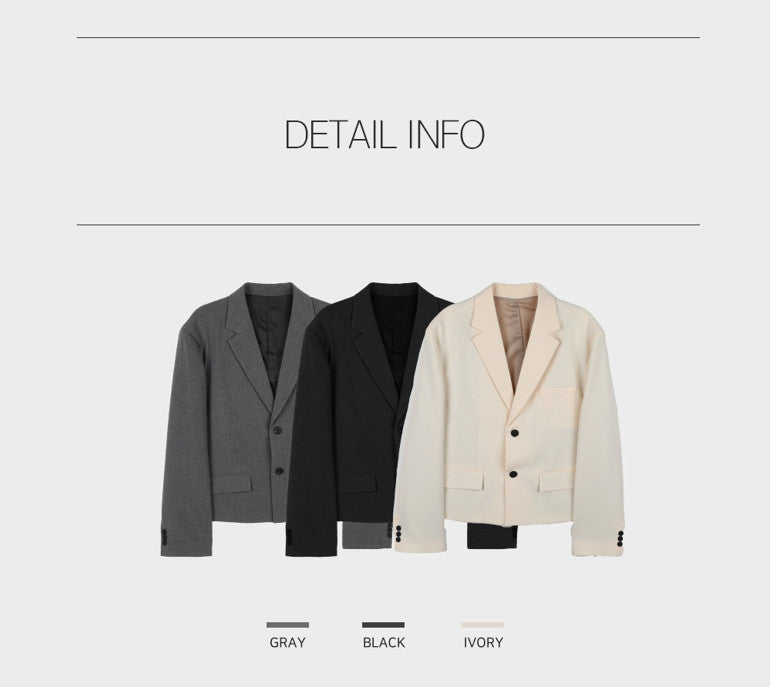 Youth Over Fit Crop Blazer (3color) - ASCLO | 60% - Asian Fashion