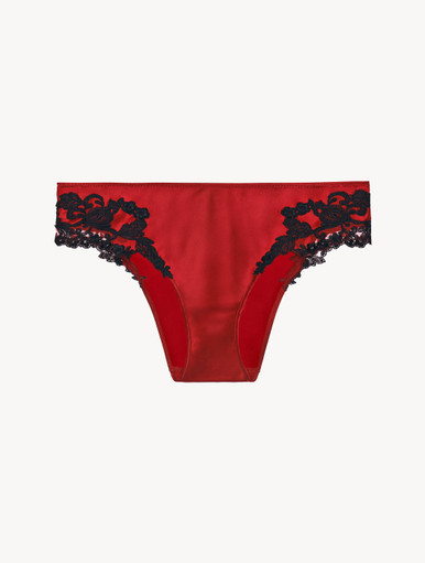 レッド フラスタリオ刺繍 シルク ミディアムショーツ｜La Perla