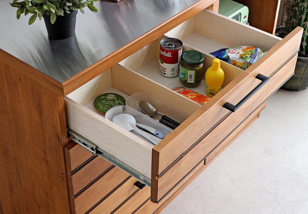 キッチンカウンター アルダー前板 ステンレス天板 LINA 約幅120cm