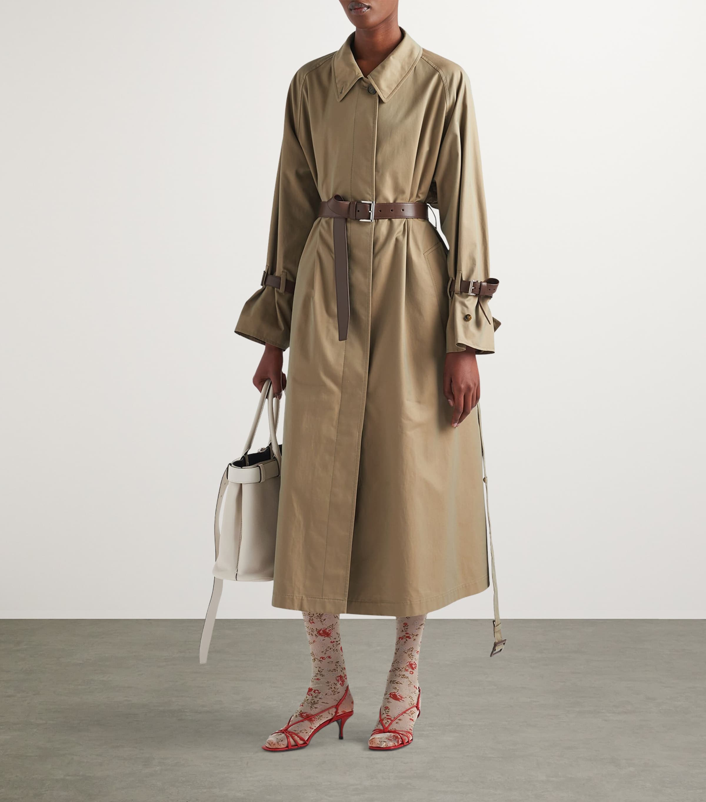 Prada Green Belted Trench Coat | Harrods UK
