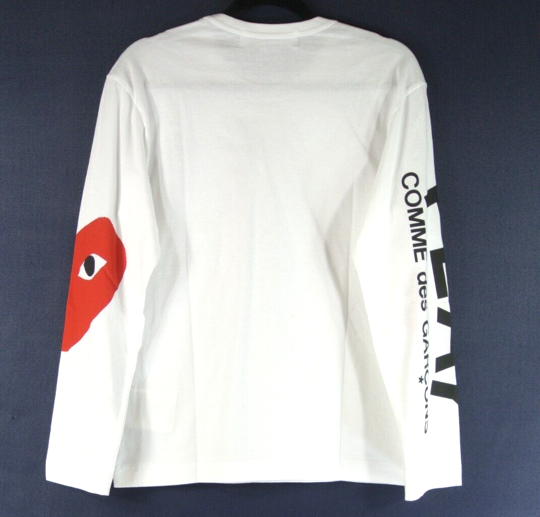 NEW Comme des Garçons PLAY Logo Long-Sleeve T-Shirt 'White' Size M