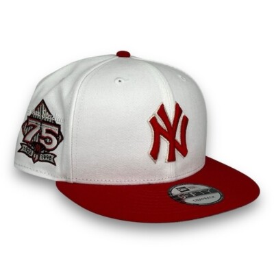 NY Yankees 75 9FIFTY Adjustable Snapback New Era Cap White- Red