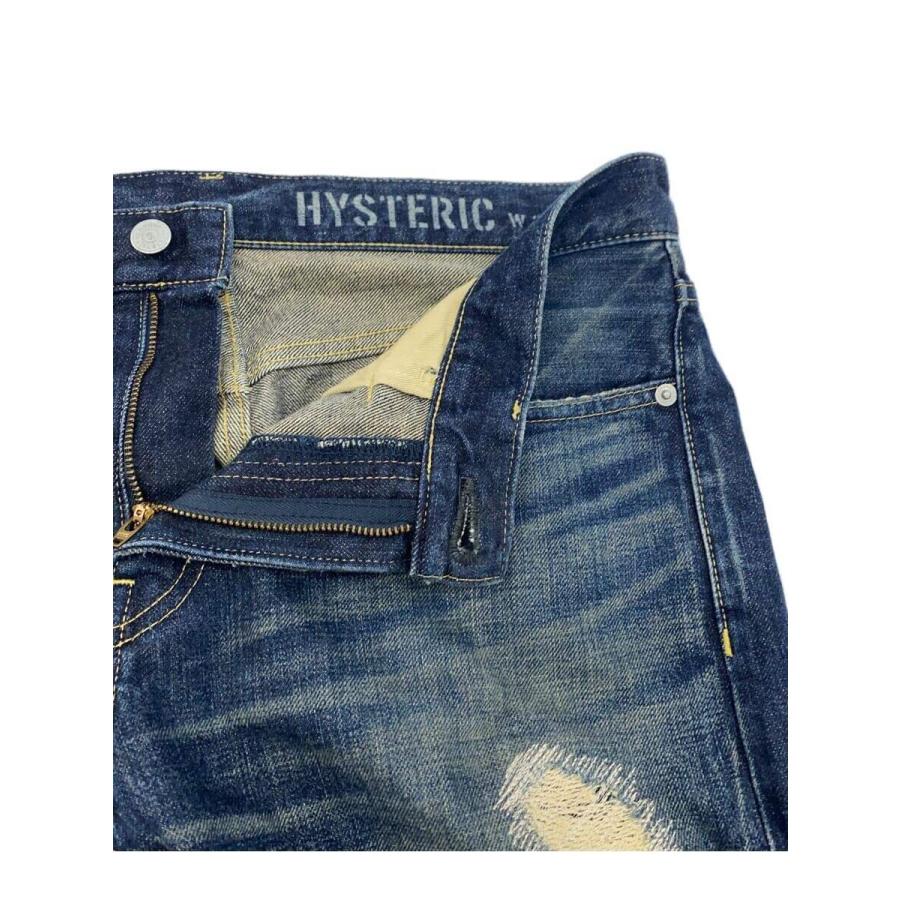 HYSTERIC GLAMOUR◇RW CLASH加工デニムスリムストレートパンツ/32