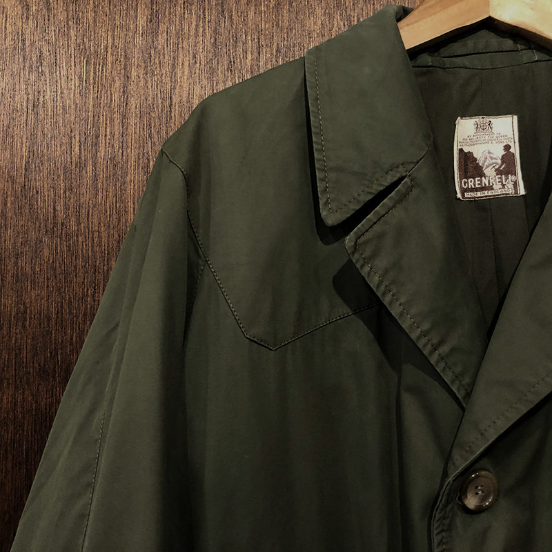 Grenfell Shooter Vintage Hunting Field Coat Jacket Khaki Green L