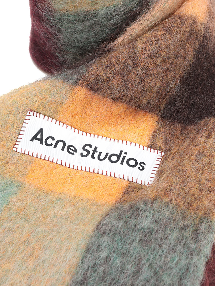 Acne Studios (アクネストゥディオズ) モヘヤ混 チェック柄 マフラー