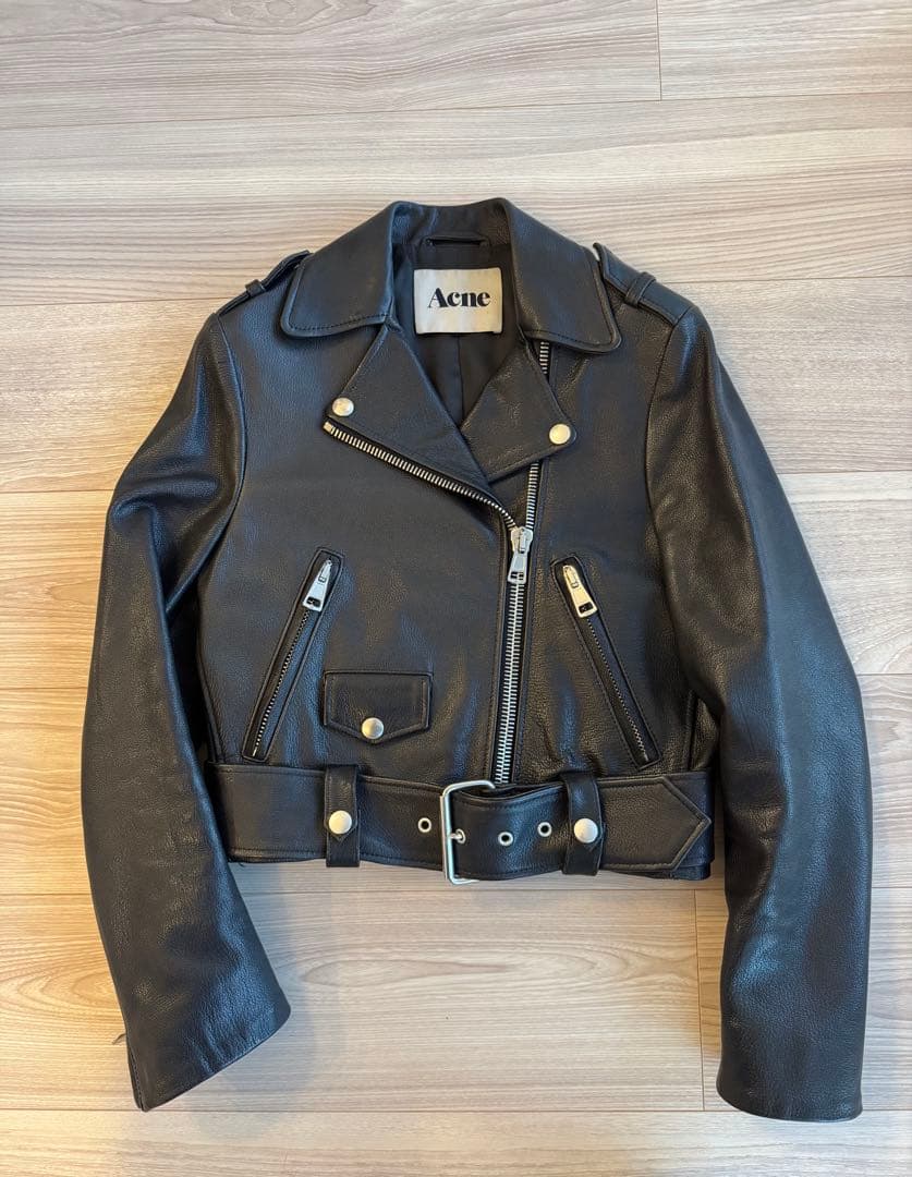 Acne ブラック ライダースジャケット Acne Studios - Leather biker jacket - Black