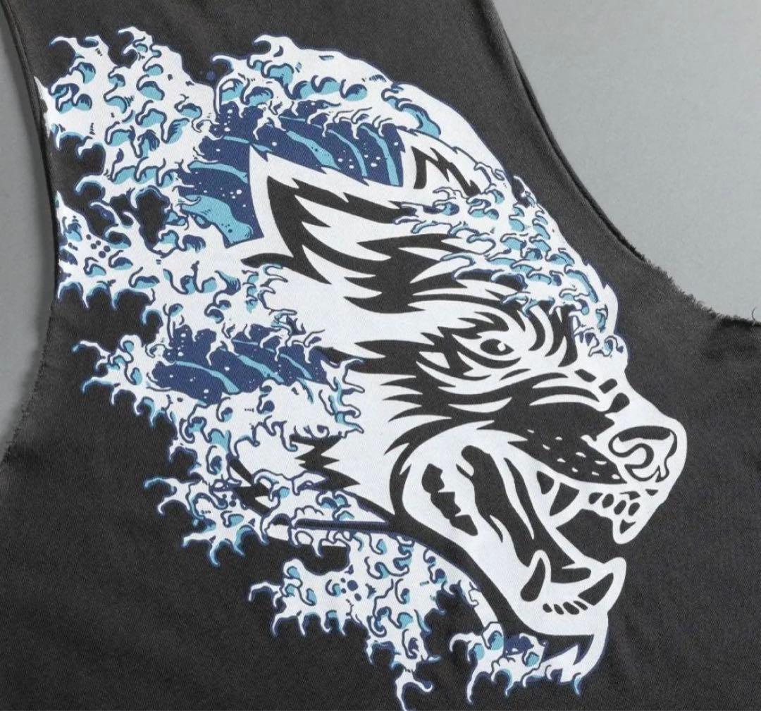 55○○レア ダルクスポーツdarc sport 波 タンクトップ S グレー