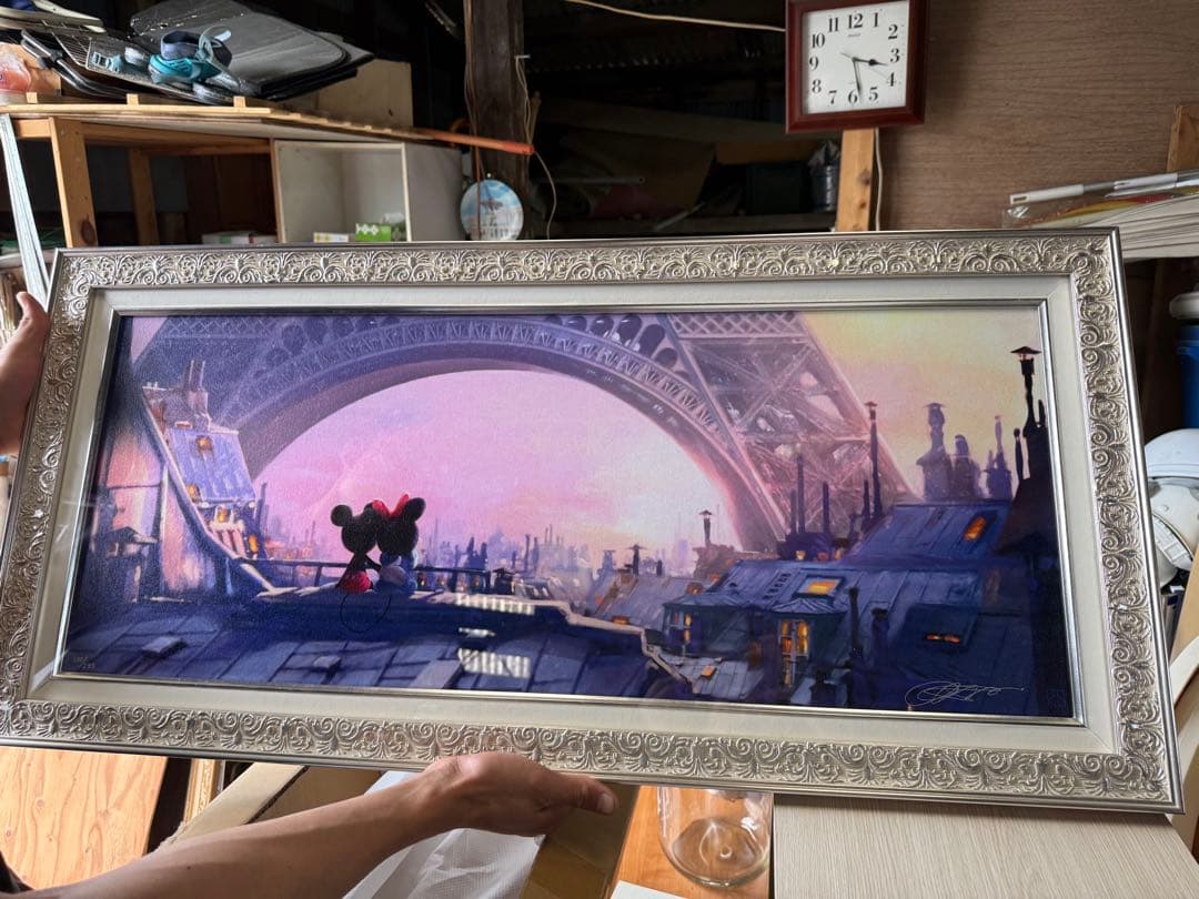 ステファンマーチンエアー ミッキーミニー絵画 ディズニー絵画 ディズニー絵画 ミッキー＆ミニー/イン ジャパン 展示用フック付