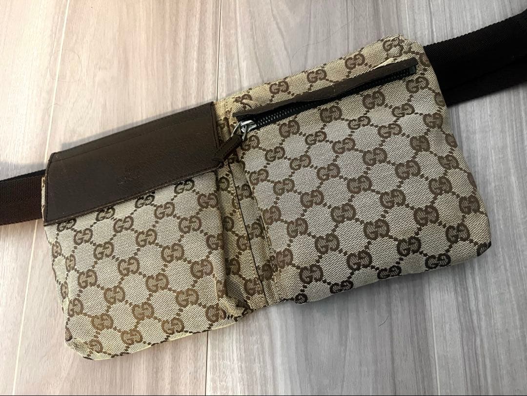 ハク様　グッチ GG柄 ボディバッグ ショルダーバッグ 斜めがけ GG柄 ボディバック ウエストバッグ ベージュ[449174 KY9KN 9886] GG