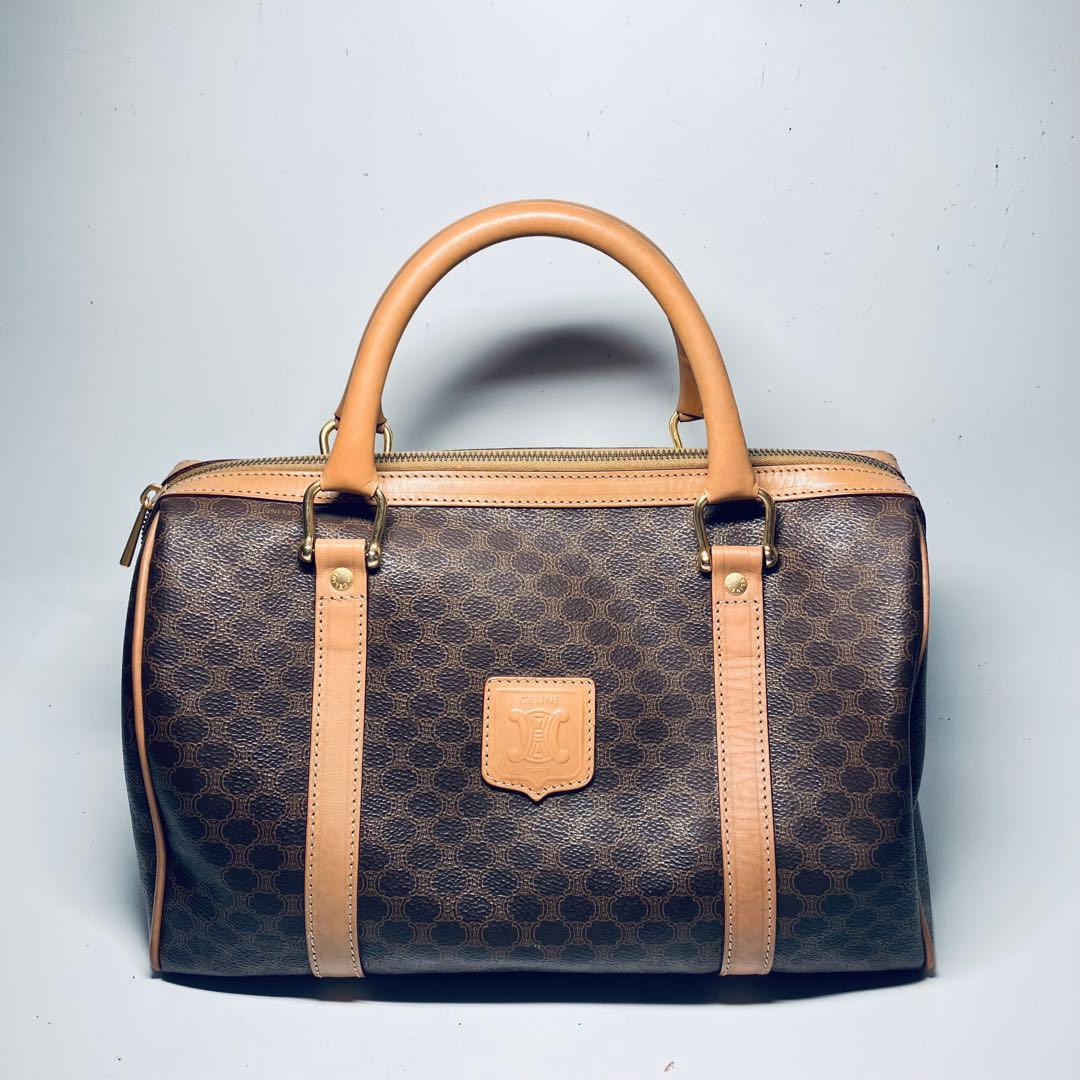 m*★様 極美品　セリーヌ マカダム ハンドバッグ ボストンバッグ ミニボストン CELINE（セリーヌ） マカダム ミニボストンバッグ ハンドバッグ