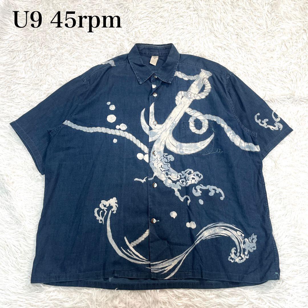 45R 超希少　藍染め オープンカラーシャツ　開襟シャツ　藍染　インディゴ 45R504オックスの908カレッジフォードシャツ（インディゴ）: WOMEN｜45R