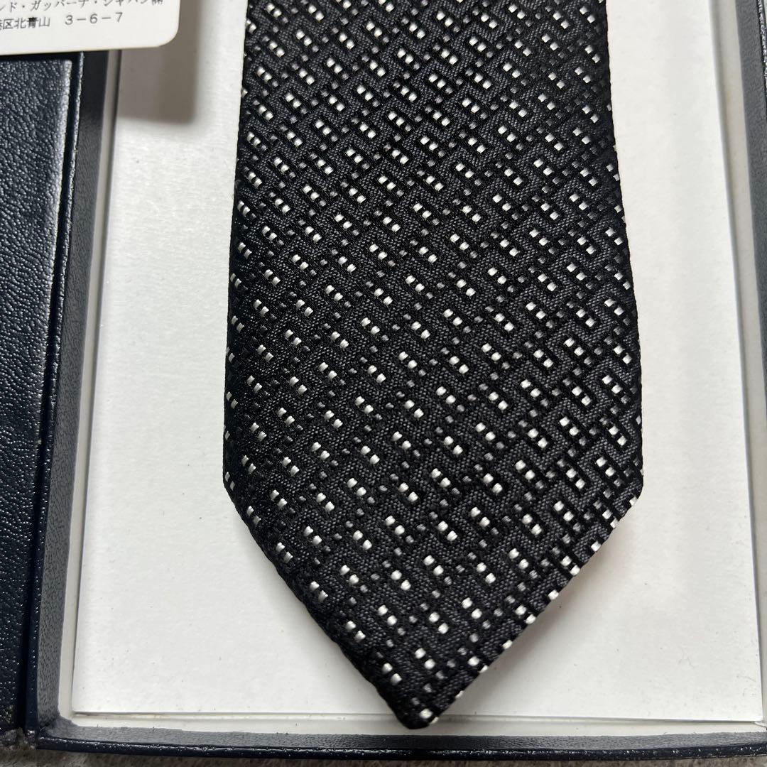 未使用タグ付 ドルチェアンドガッパーナ ネクタイ 黒 ドット シルク