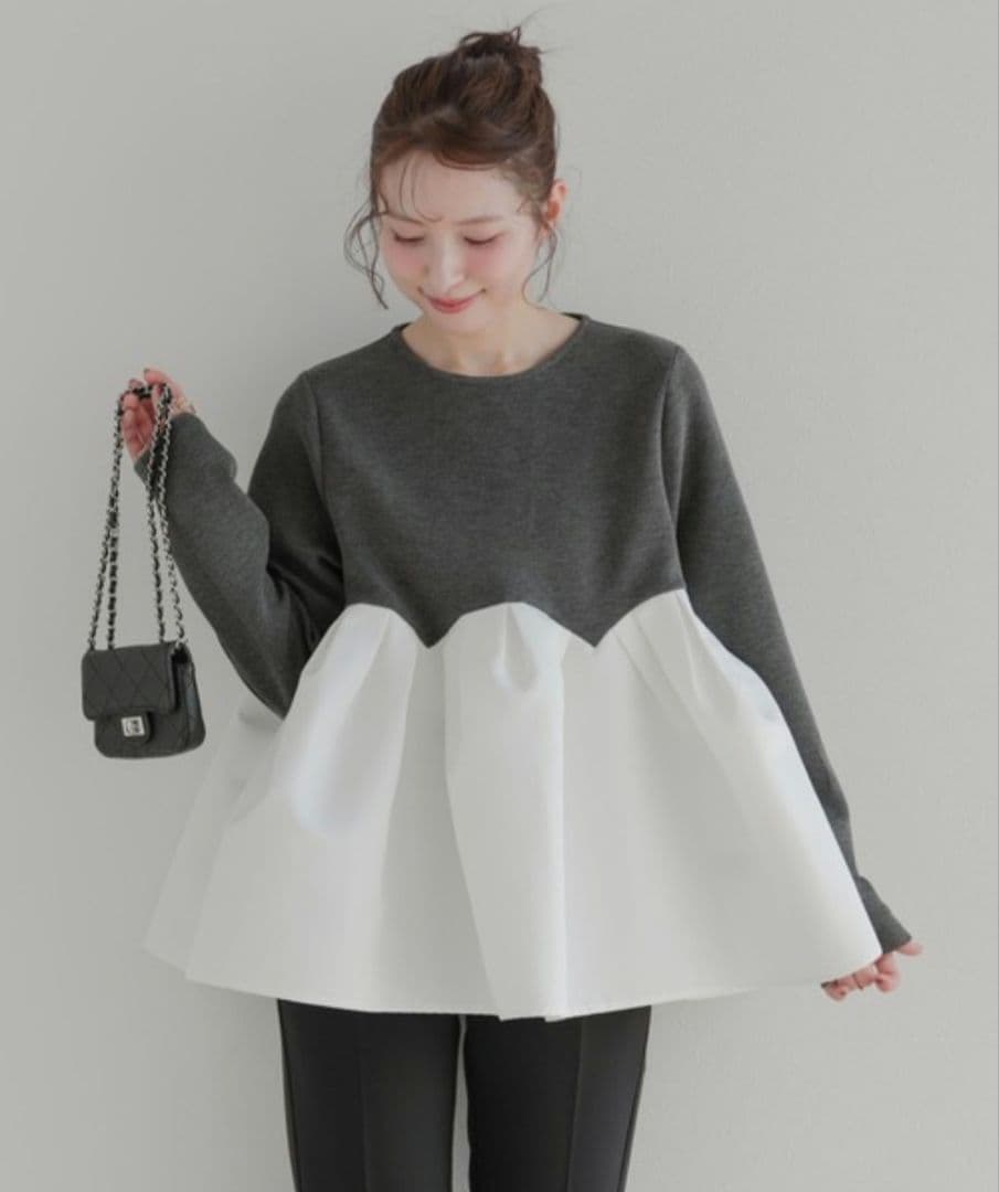 Fitmore 　ボリュームタックペプラムトップス Fit more（フィットモア） ボリュームタックペプラムトップス