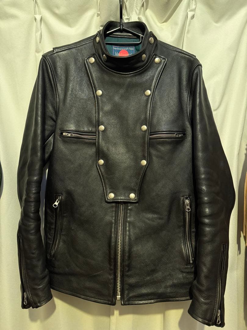 【ブルドッグ様用】 blackmeans ナポレオンレザージャケット ブランド古着】ナポレオンレザーライダースジャケット（ライダース
