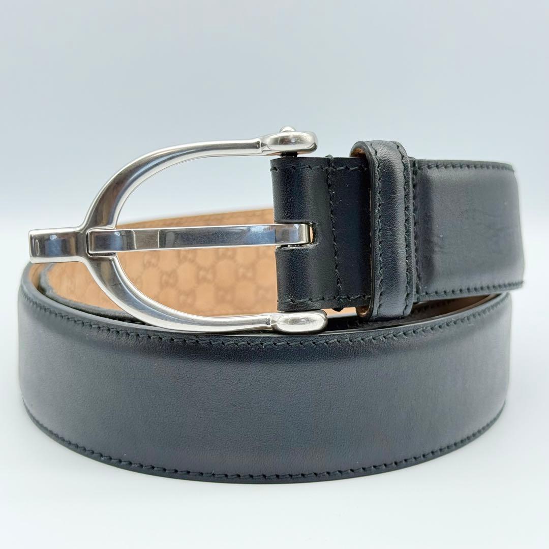 ✨美品✨GUCCI ベルト レザー GG柄 ビジネス シルバー金具 ユニセックス GUCCI（グッチ） ベルト メンズ 473030 CWCWN 1070 GG シグネチャー